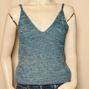 Heathered Teal Knit V-Neck Camisole